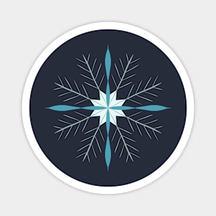 Minimalist blue snowflake Magnet